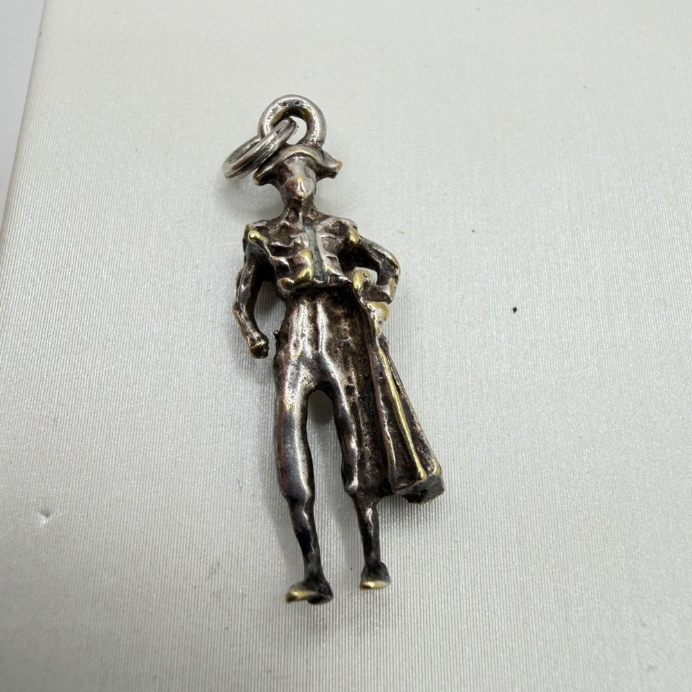 Silver tone metal Vintage Matador Charm/Pendant!‎